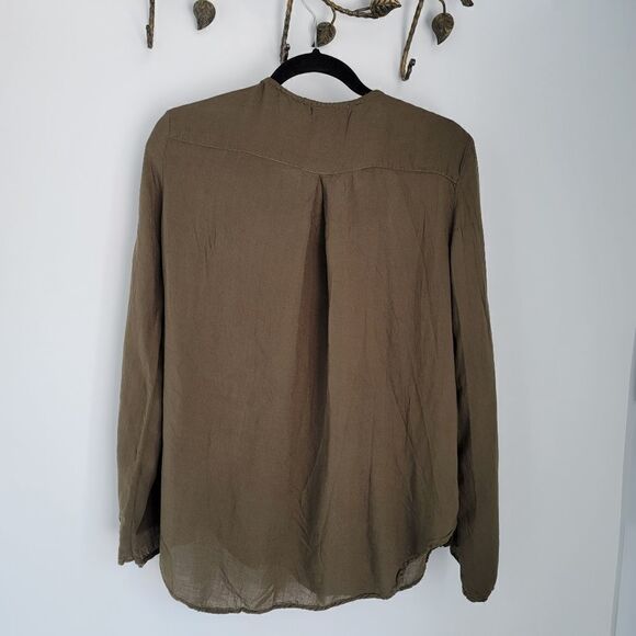 Bella dahl brown tunic with lace up collar - Picture 3 of 10